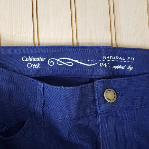 NWT Coldwater Creek Sz P4 Petite Navy Blue Natural Fit Cropped Denim Jeans Pants - Picture 9 of 11
